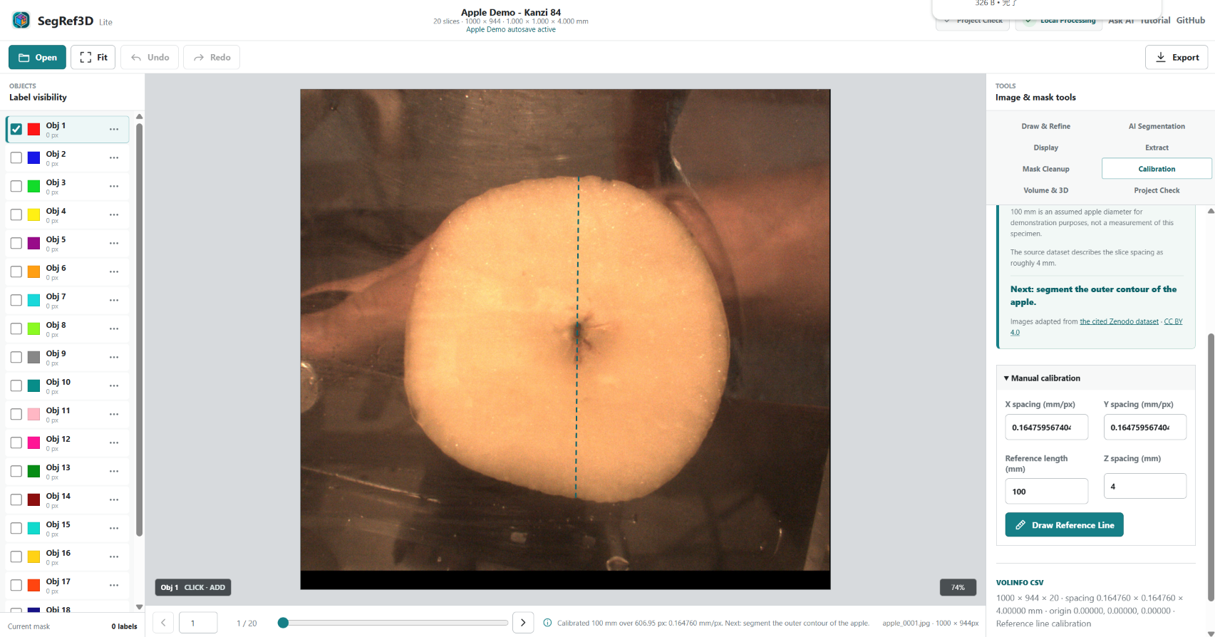 Apple Demo calibration